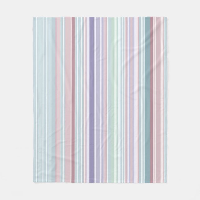 Aqua, Blush and Lavender Stripes Fleecefilt (Framsidan)
