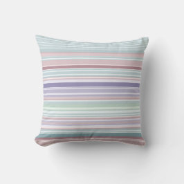 Aqua, Blush and Lavender Stripes Kudde