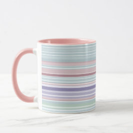 Aqua, Blush and Lavender Stripes Mugg