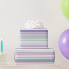 Aqua, Blush and Lavender Stripes Presentpapper