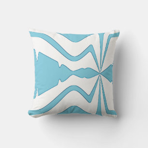 Aqua Bold Abstrakt Ljud Wave Design på White Kudde