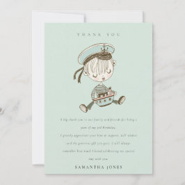 Aqua Boys Lille Sjöman Nautilus Födelsedag för All Tack Kort