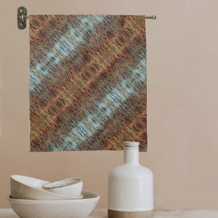 Aqua Brown Beige Tan Abstrakt mönstrad Kökshandduk