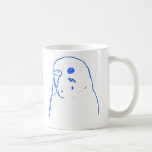Aqua Budgie Porträtt Kaffemugg