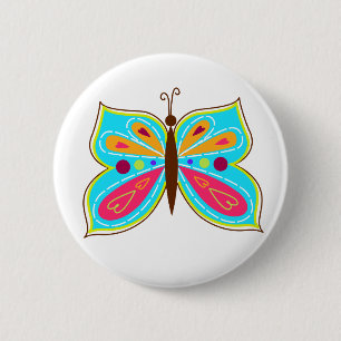 Aqua Butterfly Butterfly Button Knapp