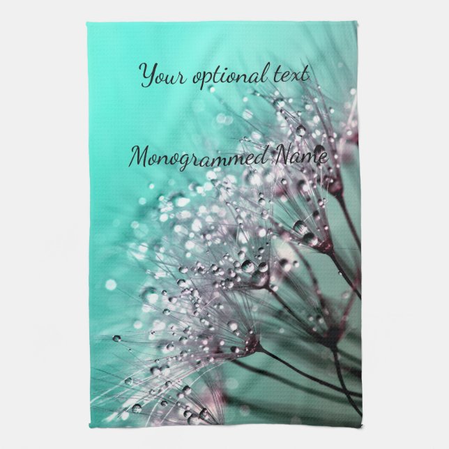 Aqua Cactus Bonsai Bloom Kitchen Towel Kökshandduk (Vertikal)