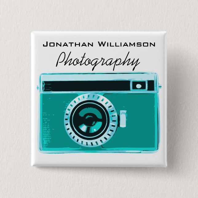 Aqua Camera Photography Business Knapp (Framsida)
