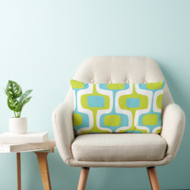 Aqua Chartreuse MCM Retro Mönster i mitten av århu Lumbarkudde