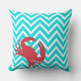 Aqua Chevron Krabbig Accentkudde Kudde