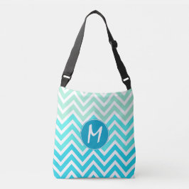 Aqua Chevron Monogrammed Kor Body Bag Axelväska