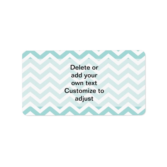 Aqua Chevron mönster Adressetikett (Framsidan)