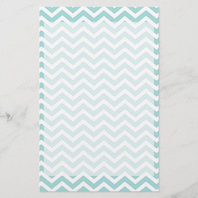 Aqua Chevron mönster Brevpapper (Framsida)