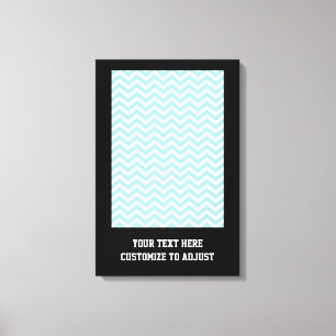 Aqua Chevron mönster Canvastryck