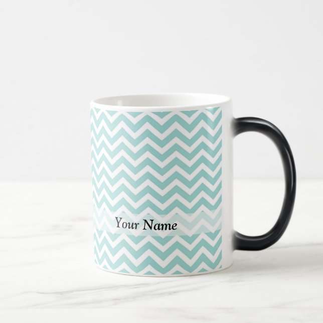 Aqua Chevron mönster Magisk Mugg (Höger)