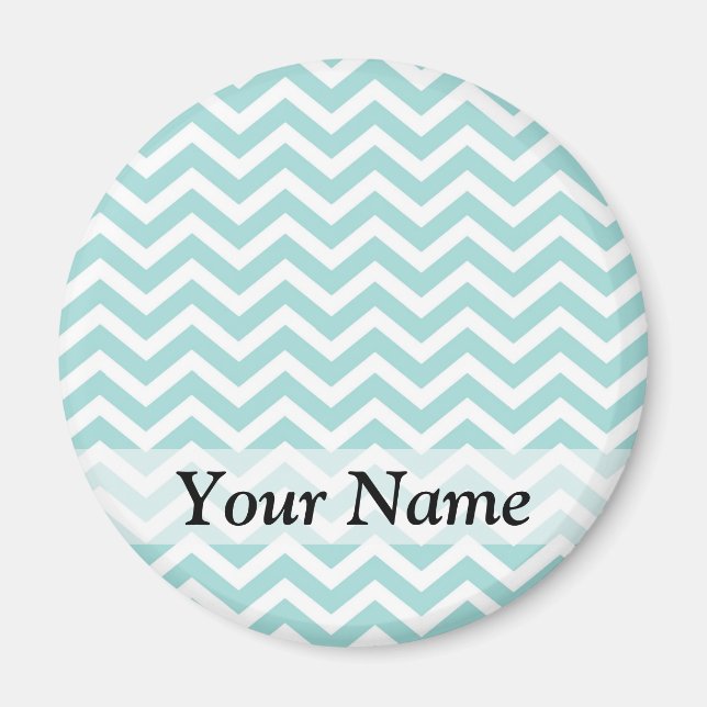 Aqua Chevron mönster Magnet (Framsidan)