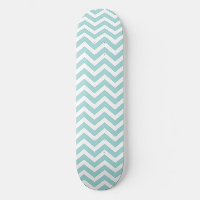 Aqua Chevron mönster Old School Skateboard Bräda 21,6 Cm (Framsida)