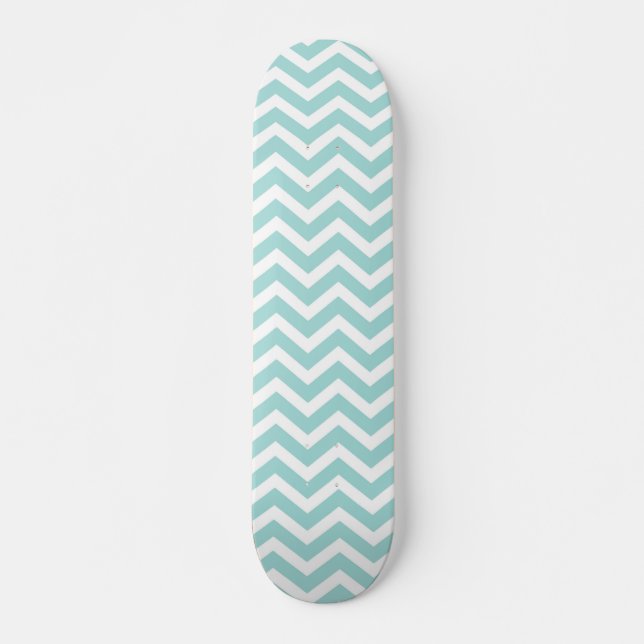 Aqua Chevron mönster Skateboard Bräda 19,5 Cm (Framsida)