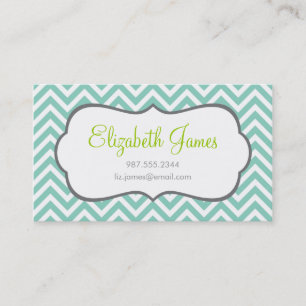 Aqua Chevron Visitkort