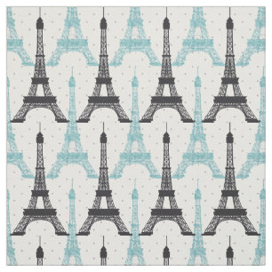 Aqua Chic Eiffel Torn Mönster Tyg