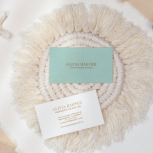 AQUA-Chic Läderutseende med enkel Elegant Visitkort