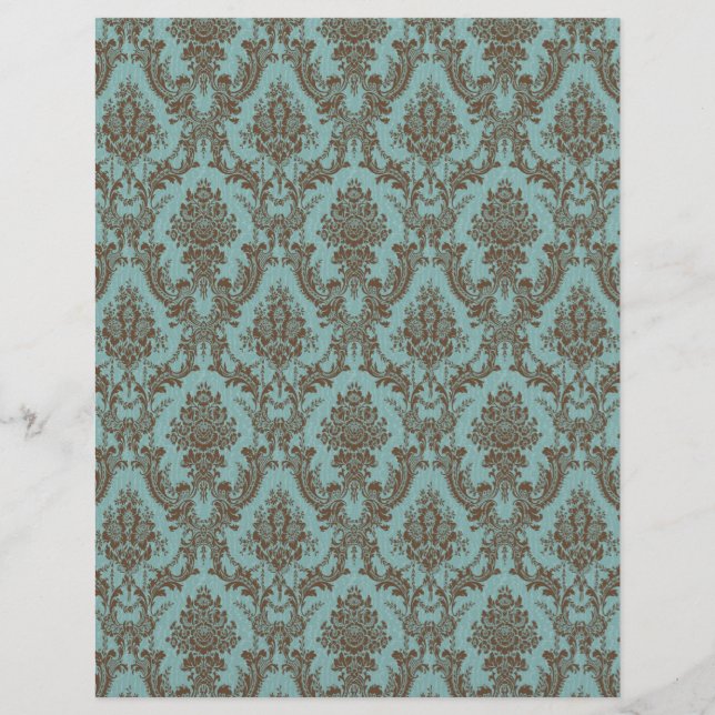Aqua Chocolate Damask (Framsida)