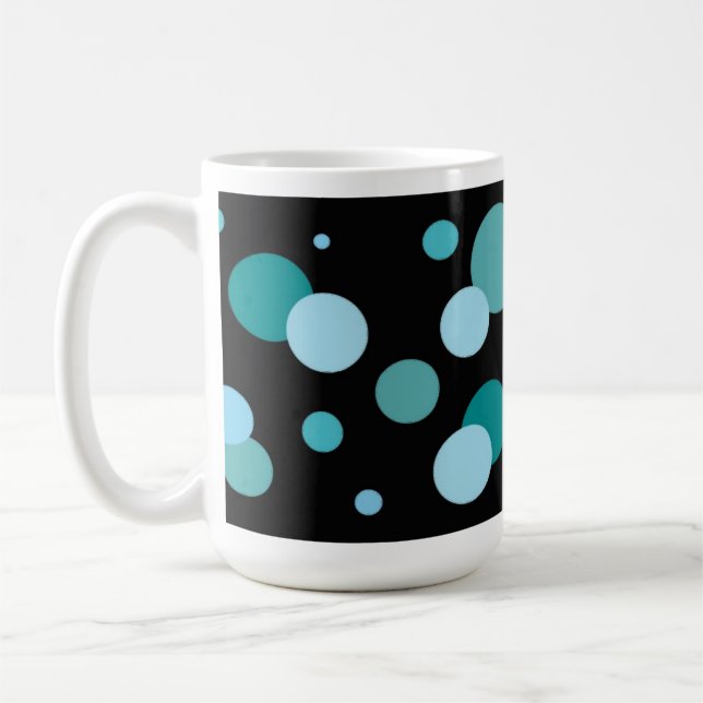 Aqua-cirklar och prickar kaffemugg (Vänster)