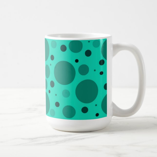 Aqua-cirklar och prickar kaffemugg (Höger)
