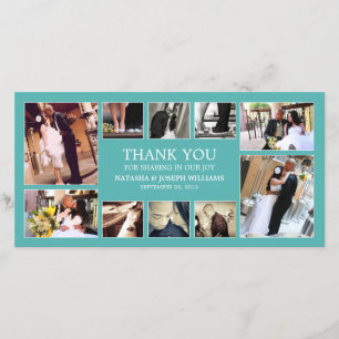 AQUA COLLAGE BRÖLLOP TAANK DIG CARD TACK KORT