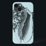 Aqua Conch-Snäcka<br><div class="desc">I den här livfulla bilden kan du se i svart och vitt det mest naturliga och unika stilen i snäckan Conch i närheten. Denna unika typ av konst har svart skuggning för att accentuera den grova kanten av denna snäcka. Få den här konkanen med en akvatisk snäcka på din produkt...</div>