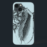 Aqua Conch-Snäcka<br><div class="desc">I den här livfulla bilden kan du se i svart och vitt det mest naturliga och unika stilen i snäckan Conch i närheten. Denna unika typ av konst har svart skuggning för att accentuera den grova kanten av denna snäcka. Få den här konkanen med en akvatisk snäcka på din produkt...</div>