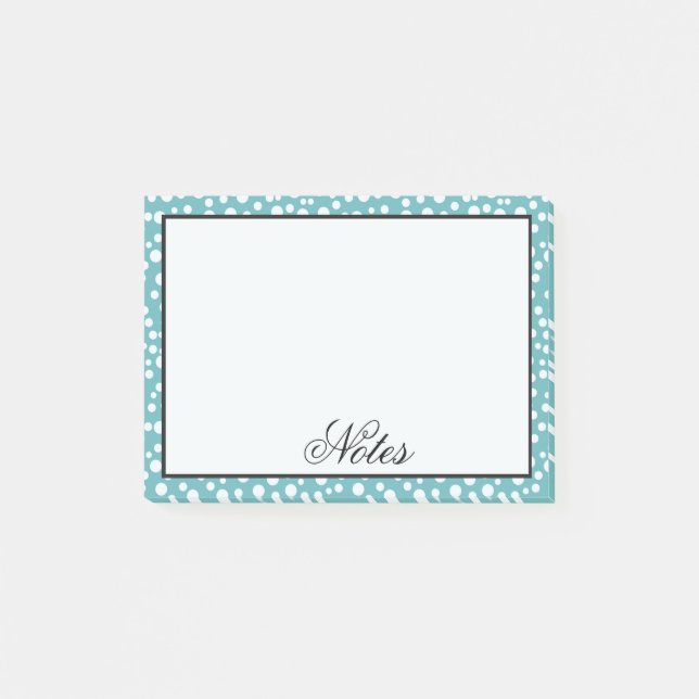 Aqua Confetti-punkter Post-it Block (Framsida)
