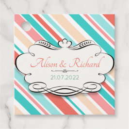 Aqua & Coral Gåvor Etiketter