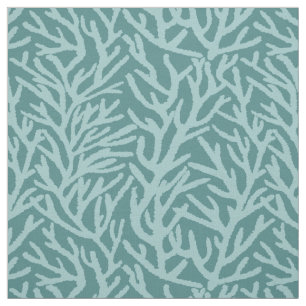 Aqua Coral Teal Ocean Coastal Tyg