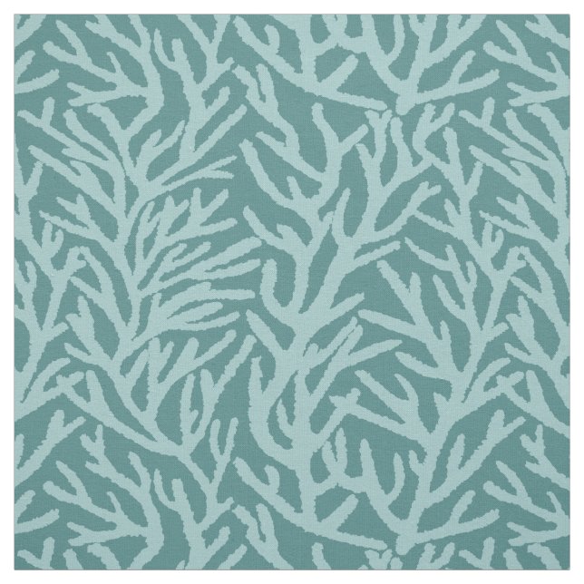 Aqua Coral Teal Ocean Coastal Tyg (Provkarta)