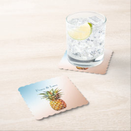 Aqua Cream Lycklig Tropical Pineapple Underlägg Papper