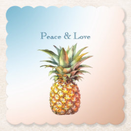 Aqua Cream Lycklig Tropical Pineapple Underlägg Papper
