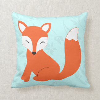 Aqua Cute baby fox vid Cindy Bendel Kudde