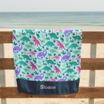 Aqua | Cute Colorful Dinosaur Mönster Kids Namn