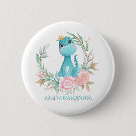 Aqua Cute Dinosaur Peony Momasaurs Baby Shower Knapp