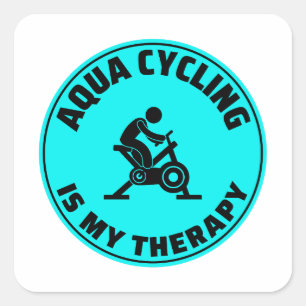 Aqua Cycling Swimming Bassäng Fitness träning Fyrkantigt Klistermärke