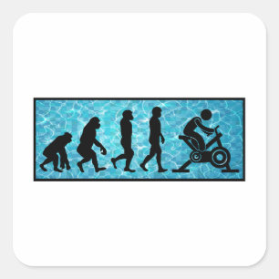 Aqua Cycling Swimming Bassäng Fitness träning Fyrkantigt Klistermärke