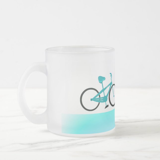 Aqua Cykel Frostad Glasmugg (Vänster)
