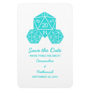 Aqua D20 Dice Spara datum magneter