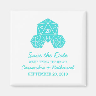 Aqua D20 Dice Spara datum magneter