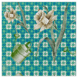 Aqua Daffidols Fabric Tyg