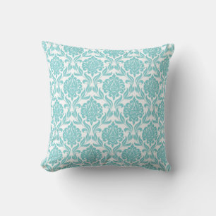 Aqua Damask Pattern Kudde