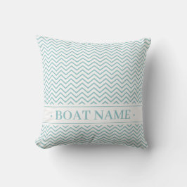 Aqua Delikat Chevron. Zig Zag Mönster. Boat Kudde