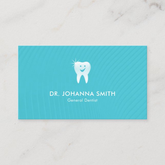 Aqua Dentist Smiling Tooth Dental Möte Tidsbeställning Kort (Framsida)