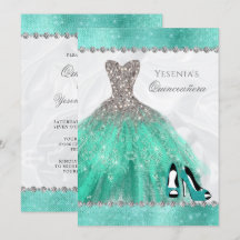 Aqua Diamond Gnistra Glitter Quinceañera