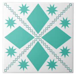 Aqua Diamond Roligt | Vit bakgrund | Kakelplatta